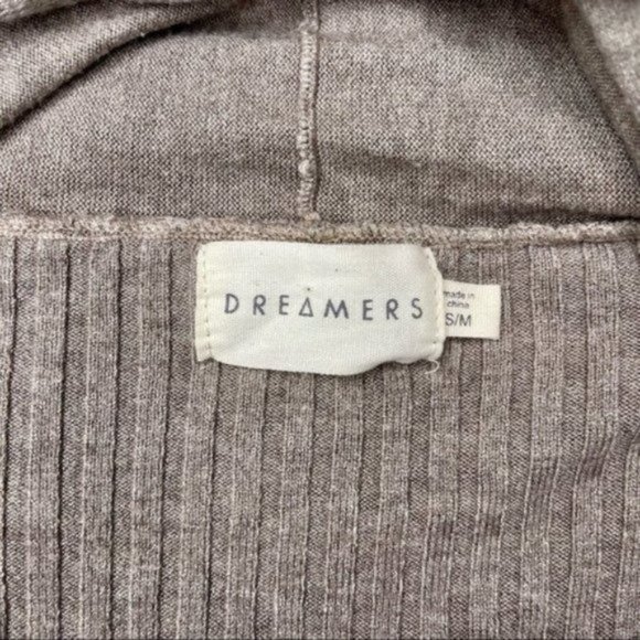 Dreamers Open Front Ribbed Cardigan Long Mocha Small Medium - Picture 8 of 9